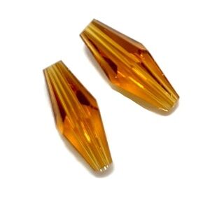 As Low As $2 Topaz Swarovski Crystal Elongated Bicone 5205 15mm x 6mm 2pc